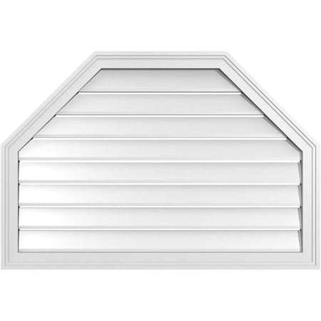 Ekena Millwork Octagonal Top Surface Mount PVC Gable Vent w/ 2"W x 1-1/2"P Brickmould Frame, 38"W x 26"H GVPOT38X2602SF